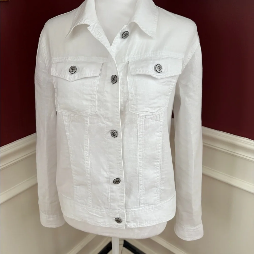 Jones New York Women's White Jean Jacket - Picture 1 of 7